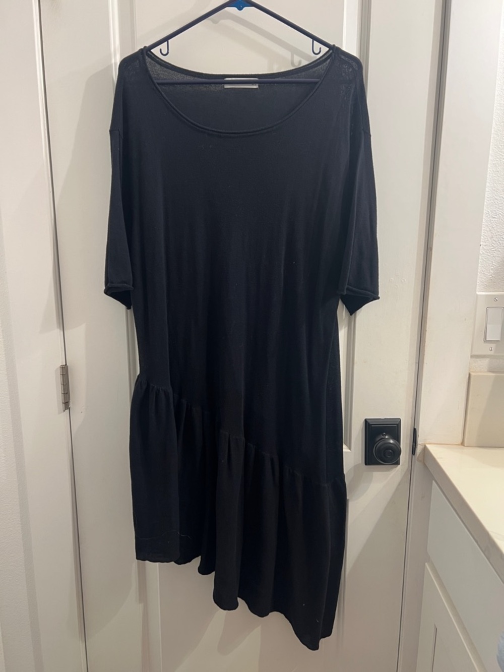 Zara Black Asymmetrical Ruffle Dress